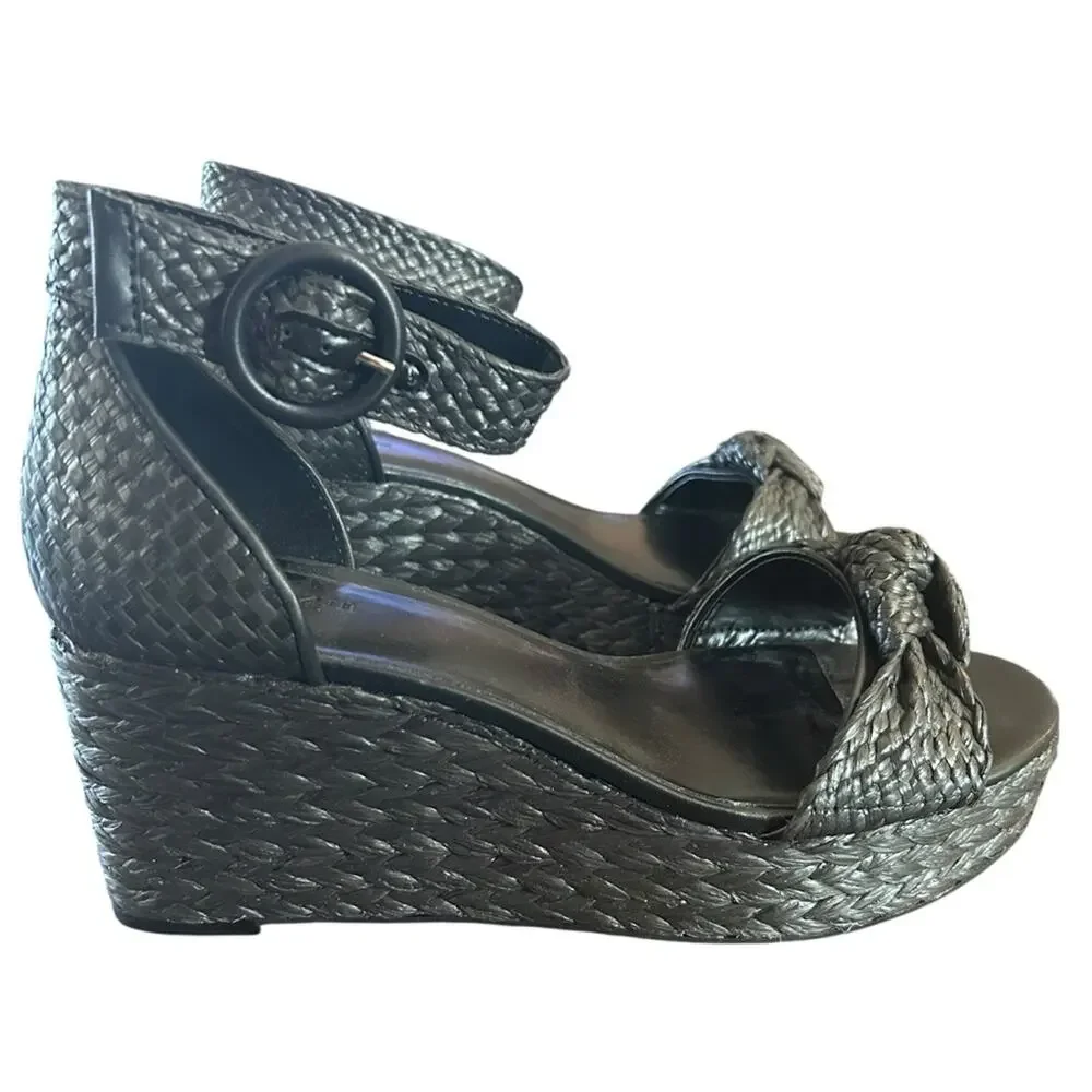 On 34th Nihari Knot Platform Wedge Sandals NEW Size 10
